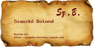 Szaszkó Botond névjegykártya