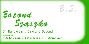 botond szaszko business card
